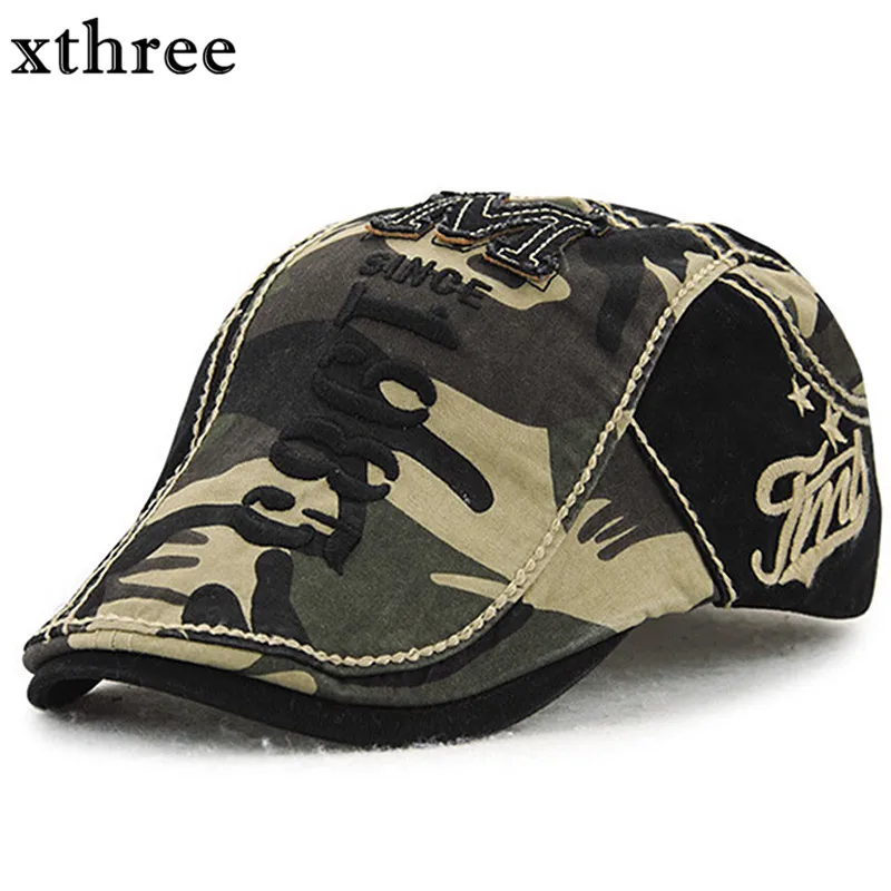 Женский и мужской Камуфляжный берет xthree кепки с козырьком|beret cap|flat capcap beret |