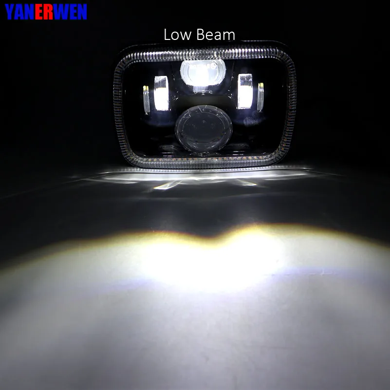 

55W 5X7 7x6 LED Projector Headlight Hi Low Beam With DRL For Jeep Cherokee XJ Headlamp For Chevrolet Ford GMC Jeep Wrangler YJ