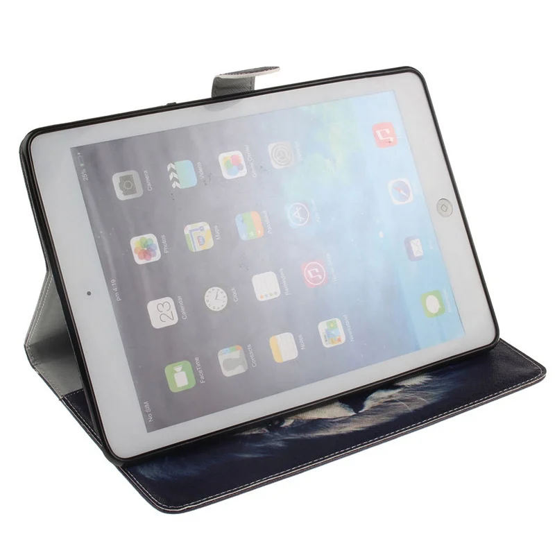 Модный силиконовый кожаный чехол книжка С Рисунком Тигра совы для девочек iPad Air