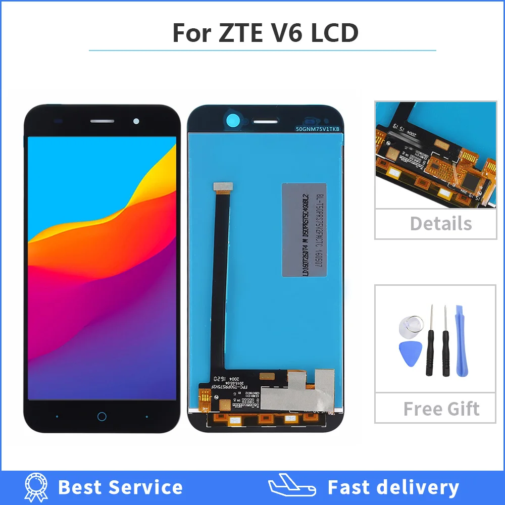 

For ZTE Blade V6 X7 D6 Z7 T660 T663 LCD Display Touch Screen with Digitizer Panel Front Glass Assembly Replacement Parts 5.0inch