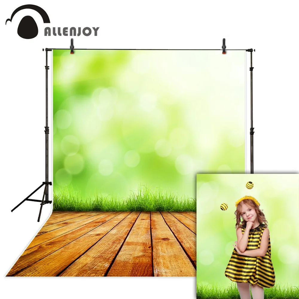 Allenjoy фоны для фотосъемки с зеленой травой bokeh Солнечный свет деревянный пол фон