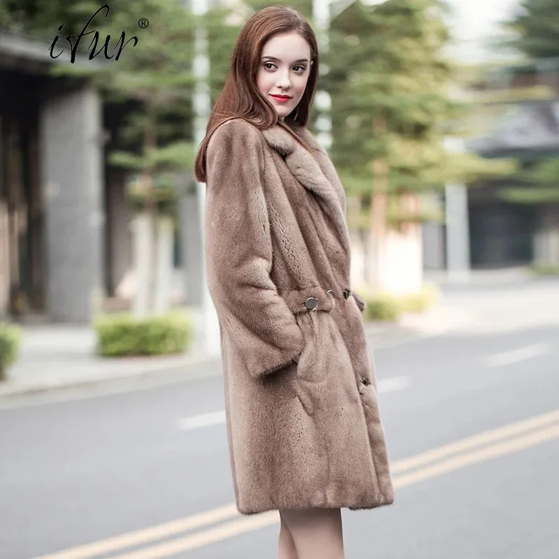 2021 брендовая роскошная женская куртка из натурального меха норки длинный стиль с