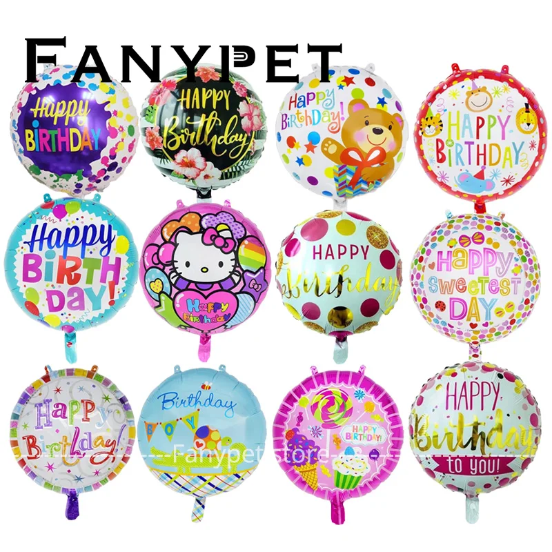 

50pcs/lot 18inch happy birthday balloon aluminium foil balloons helium balloon mylar balls for kid party decoration toys globos