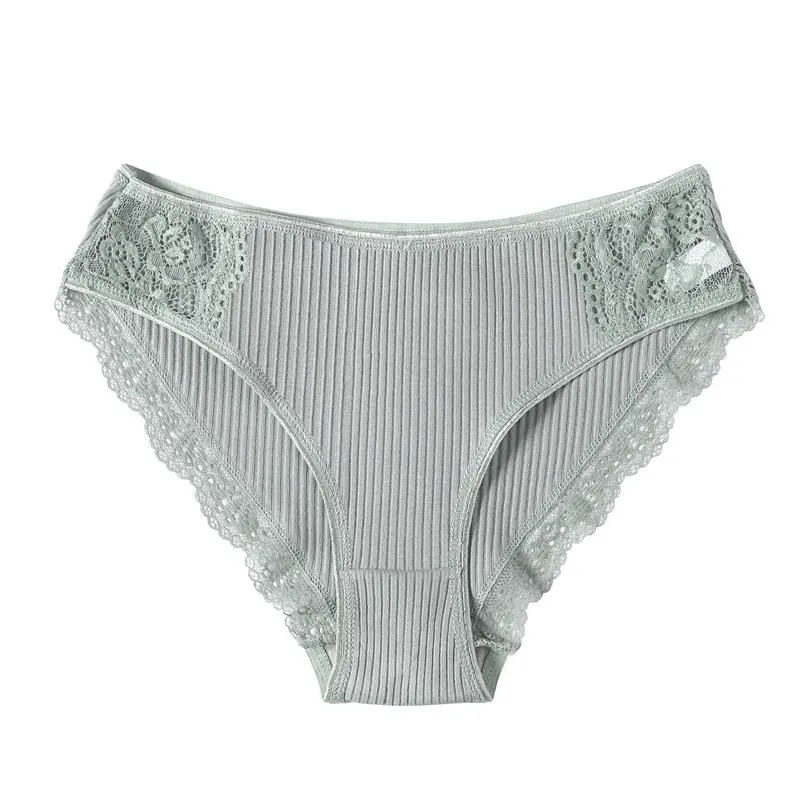 Light gray Женские трусики из хлопка с кружевами летнее Новое сексуальное нижнее белье сексуальные трусики для девушек удобные трусы Размер M L XL - Цвет: Light gray