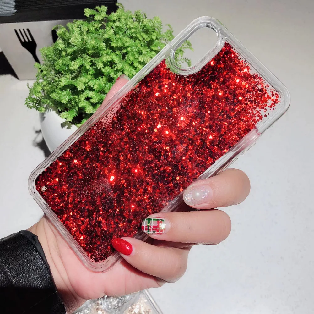 The new Bling Liquid Quicksand Cases For IPhone 6 6S Plus Case Paste Shiny Back Cover Iphone 7 Coque X 8 |
