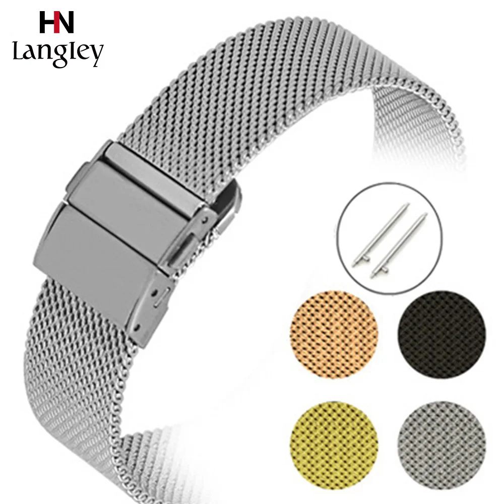 

Stainless Steel Watchband Milanese Wristwatch Straps High Quality Durable Golden Watch Bands Watches Accessories Wholesale