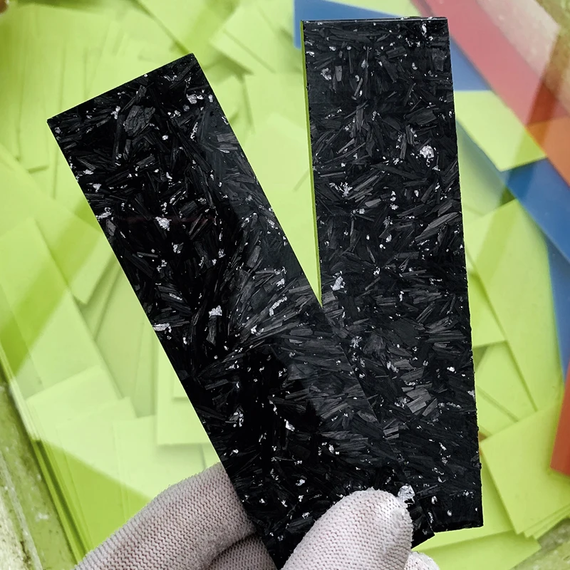 2 шт. Diy нож ручка хвостовик углеродное волокно патч Кованое разбитое 137x40x8 мм 137x40x4
