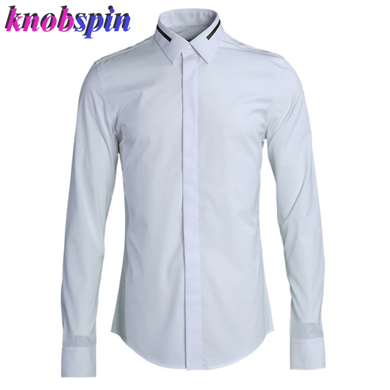 

Brand Simple design Business male Dress Shirt 2019 NEW Solid long sleeve Slim Casual Camisas high quality 80% Cotton shirts men