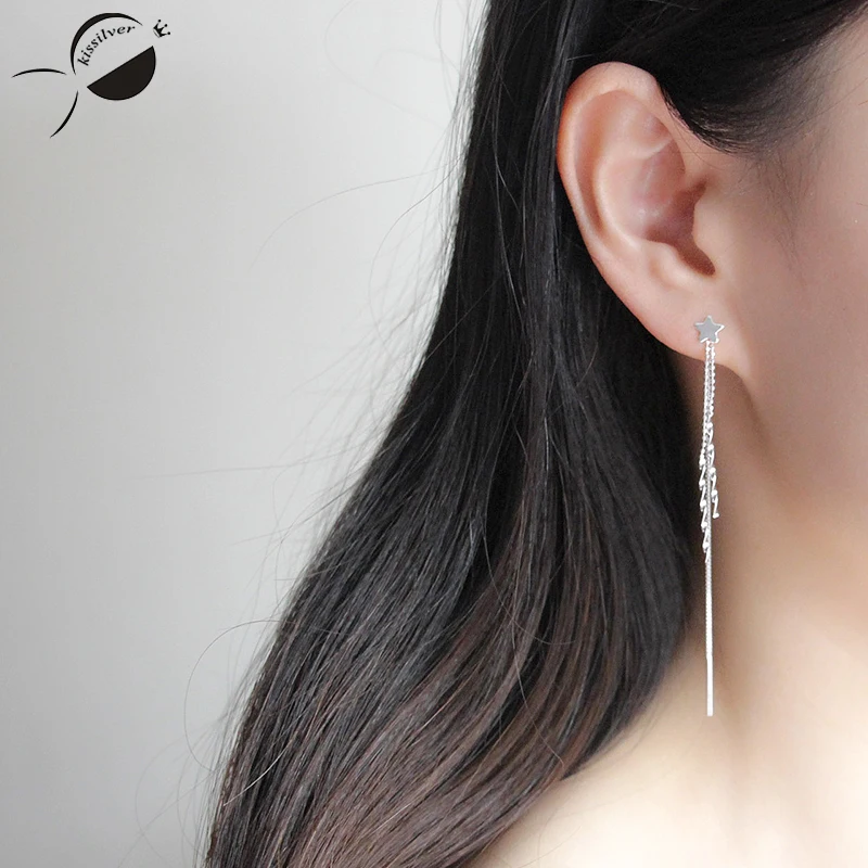 

Серьги-подвески из серебра 925 пробы с длинной кисточкой