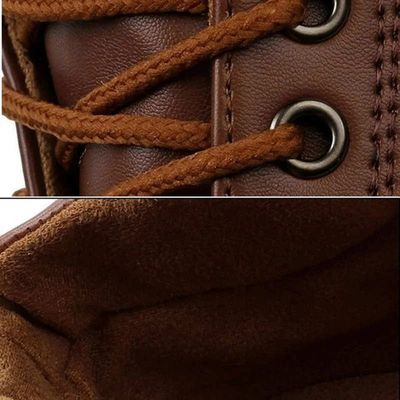 PU Leather Sneakers Man Casual Shoes Men Loafers Fashion Autumn Winter Warm Lace Up Male Adult |
