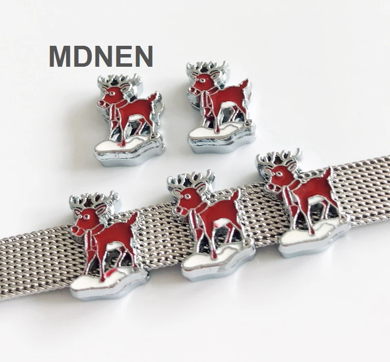 10 шт. DIY аксессуары из сплава 8 мм Elk Slide Charm Bead ошейник для собак|Подвески| |