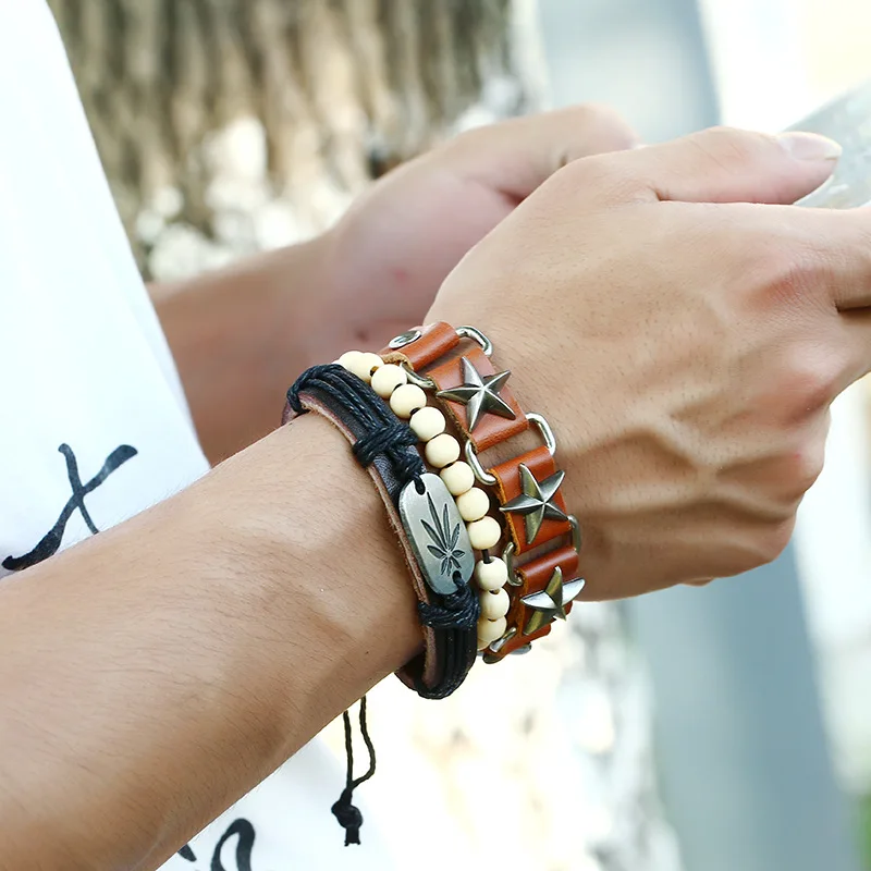 Кожаный ремешок VAMOOSY для мужчин и женщин мужское ювелирное изделие|Браслеты с