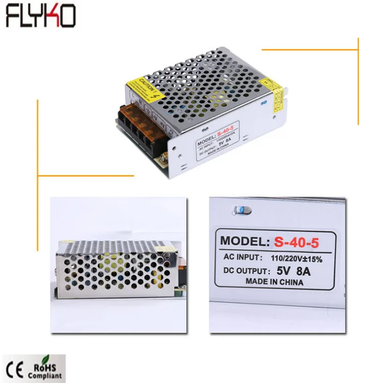Цена по прейскуранту завода DC5V 8A40W 40A200W импульсный источник питания для