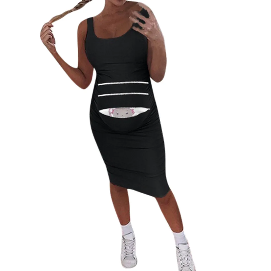 Реквизит для беременных облегающие Повседневные платья женское платье без