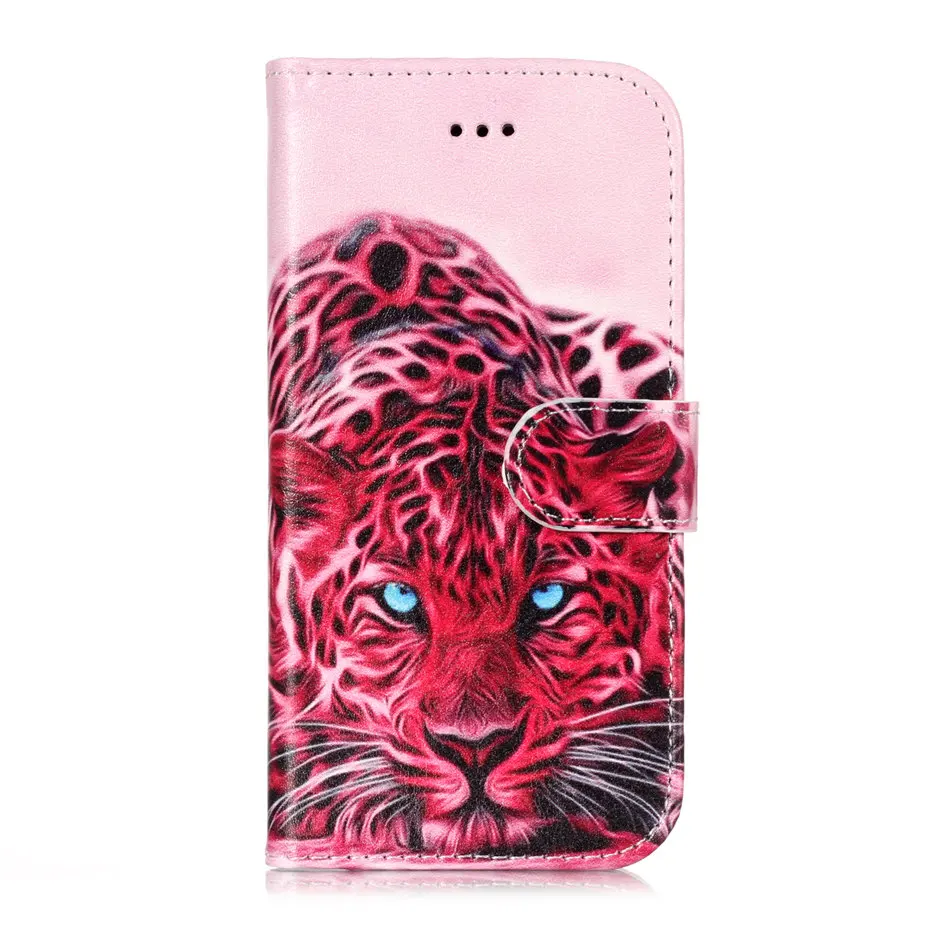 Pink Leopard Head Чехол для телефона в виде книги для Fundas huawei P20 P9 P8 Lite mate 10 9 Pro Lite Y7, роскошный чехол с откидной крышкой и отделением для карт D01Z - Цвет: Pink Leopard Head