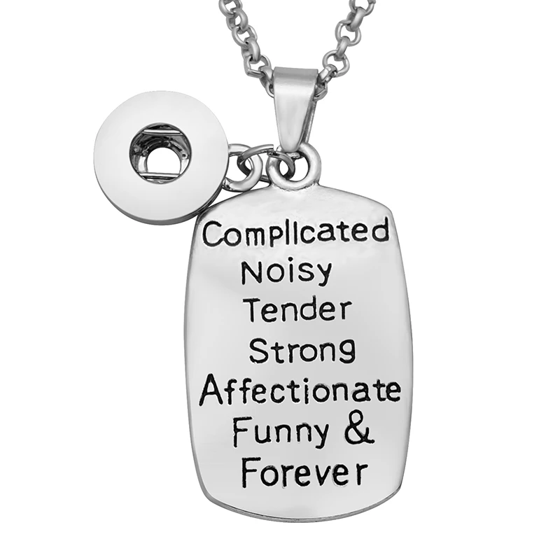 New &quotThe love between mother&ampdaughter&quot Words snap Pendant Necklace fit 18mm buttons DIY Fittings for necklace XL5057 | Украшения