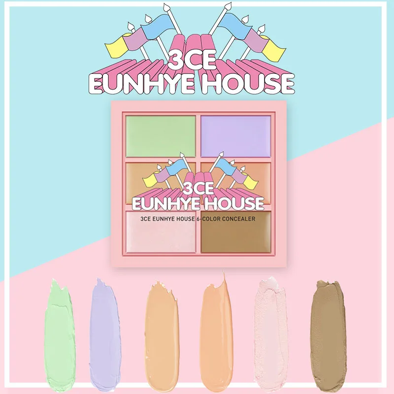 3CE Eunhye House Concealer 6 Colors Oil Control Contouring Cream Palette Foundation Base Corrector Blemish | Красота и здоровье