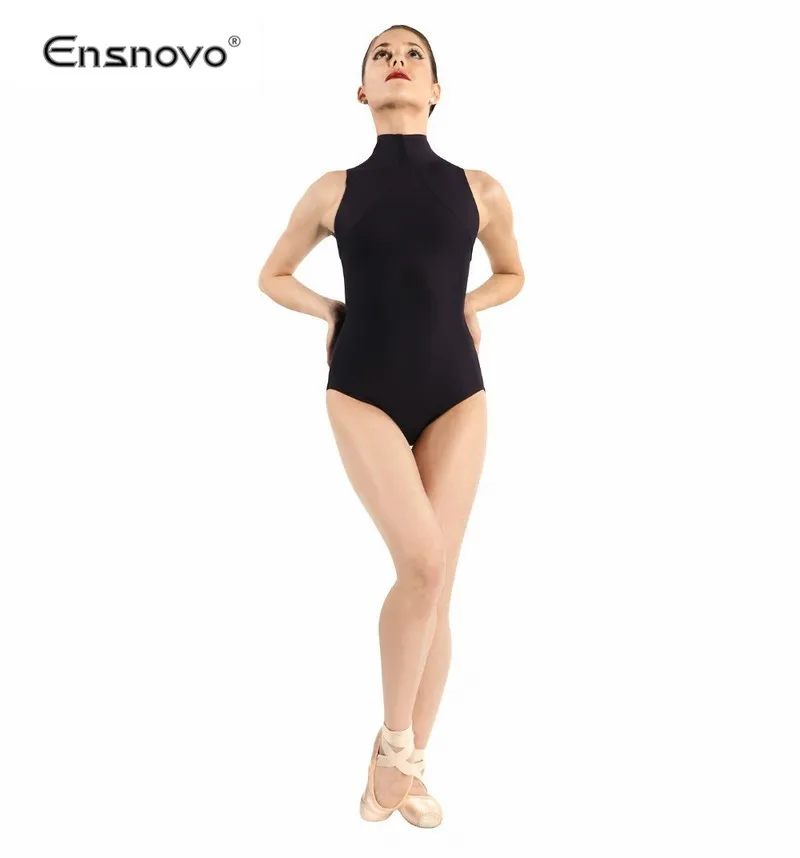 

Ensnovo Brand Women Spandex Custom Sleeveless Gymnastics Leotard Ballet Costumes Skin Jumpsuit Dancewear Body Suit