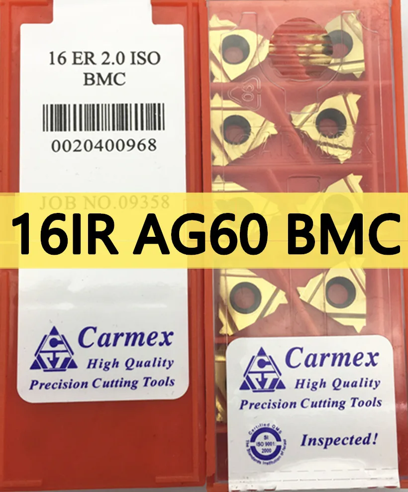 16IR AG60 BMC 10 шт./компл. Carmex CNC внутренняя резьба карбида вставки обработки стали