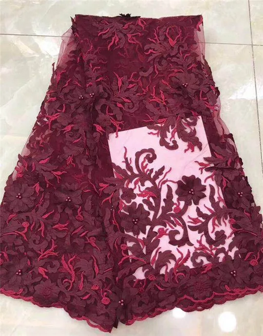 Новинка 2018 французское нигерийское 3d кружево ткани высококачественные тюлевые