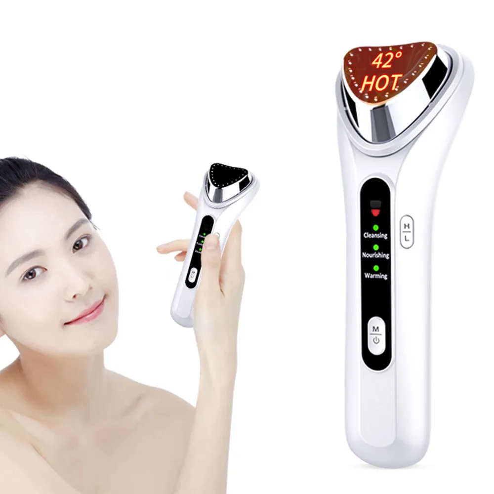 

Face Lifting Warm Massager Sonic Ion Vibration Facial Deep Cleansing Moisturizer Wrinkle Removal Skin Tightening Beauty Device