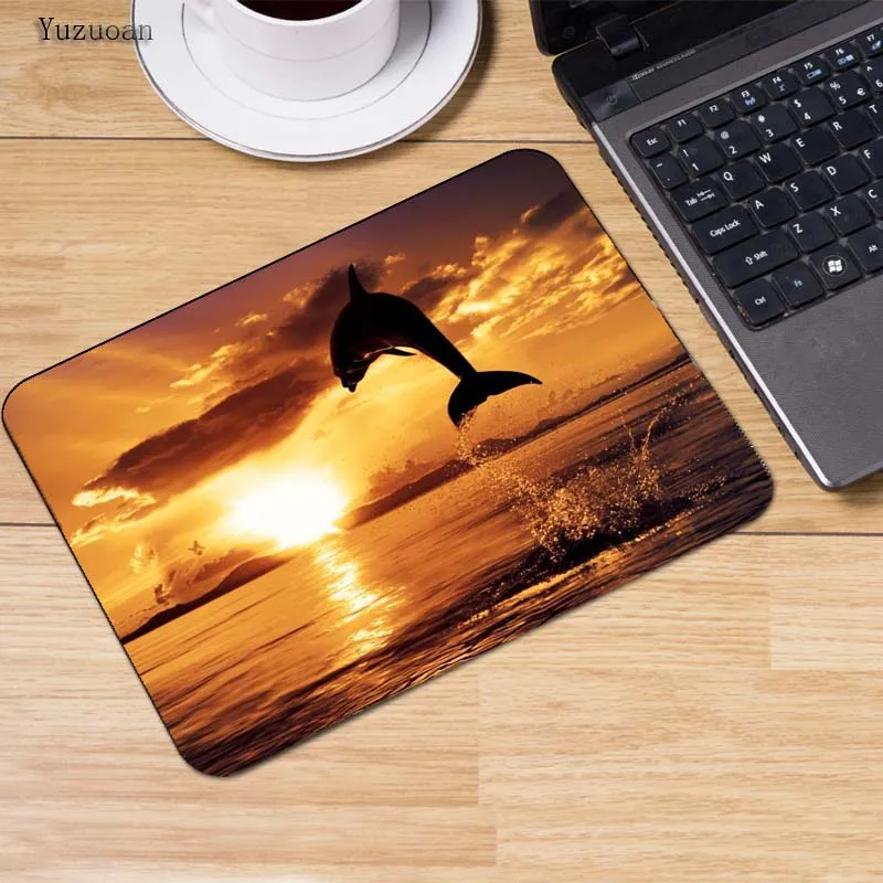 Коврик для мыши Yuzuoan Dolphins Jump out the Sea компьютерный игровой коврик 18*22 см 20*25 25*29