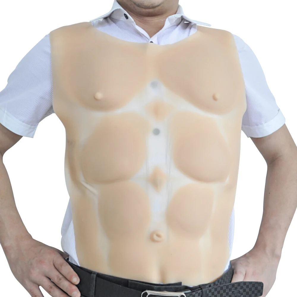 

1800g Newly Dress Party Man Fake Chest Muscle Belly Macho Man Simulation Muscles