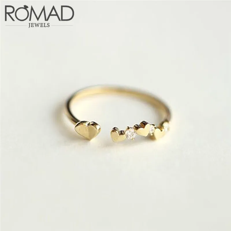 Модные женские Кольца ROMAD 2019 золотистые бриллианты из высококачественной меди
