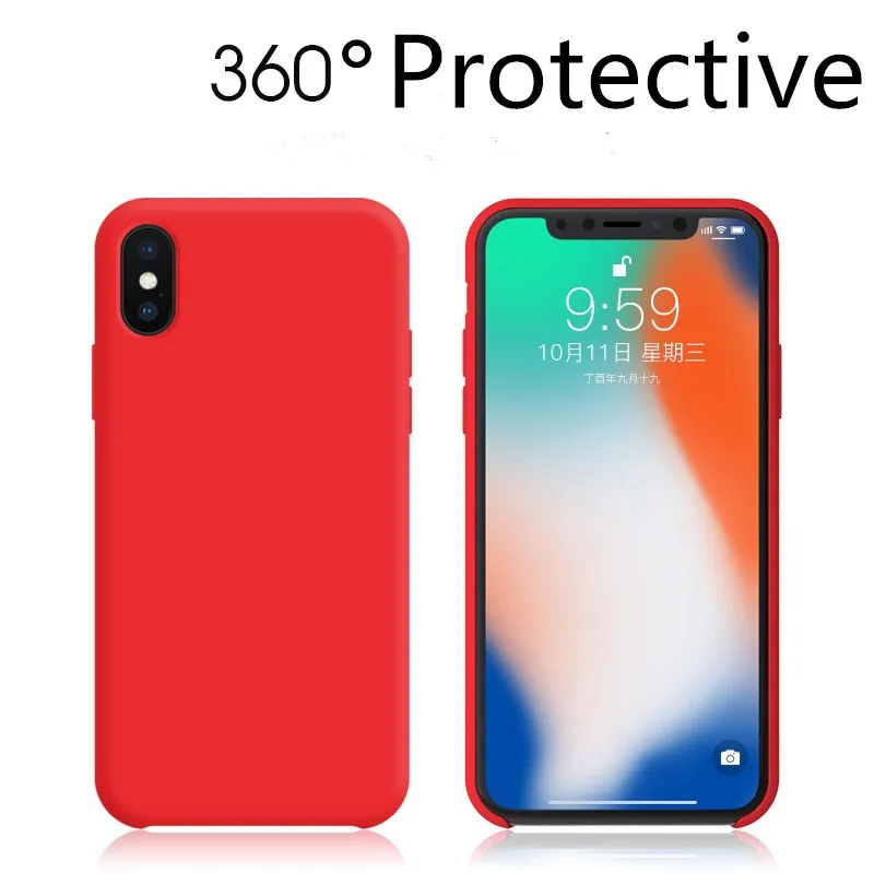 Beira Original Liquid Silicone Rubber 1:1 Case For iphone 6 6s Plus Soft Phone Cover 7 8 X Protect Couqe |
