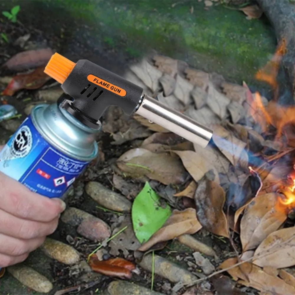 1PCS Barbecue Igniter Flamethrower Burner Butane Gas Blow Torch BBQ Guns Kitchen Lighters Welding Gun Camping Tool Flame |