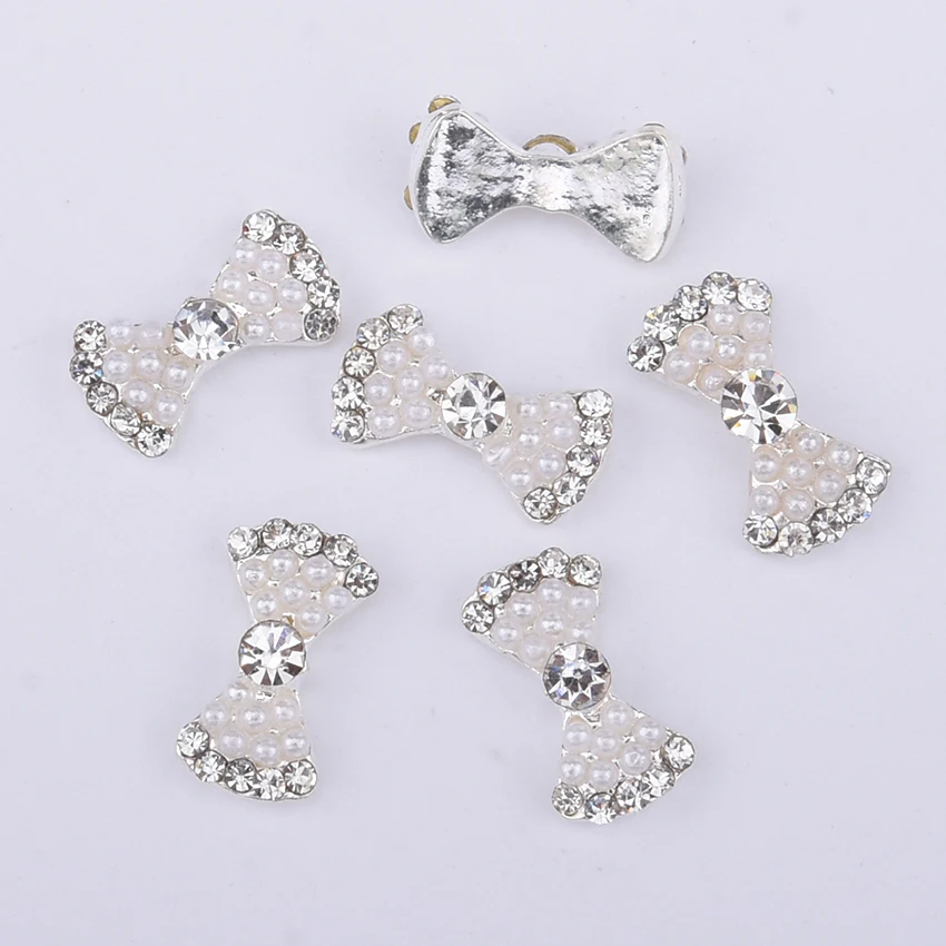 10 шт. жемчужины для дизайна ногтей AB стразы с кристаллами галстук-бабочка сплав