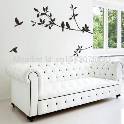 Настенные виниловые Стикеры сделай сам с черными искусственными деревьями и