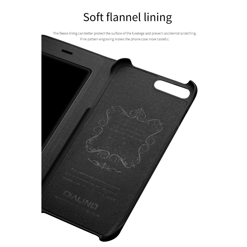 Чехол QIALINO из натуральной кожи для Apple iPhone 7/8 Plus SE 2020 деловой стиль тонкий книжка 4 7