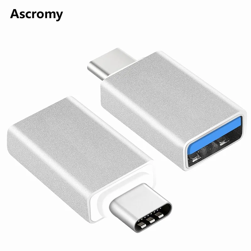Адаптер Ascromy для Xiaomi Mi A1 5X Mi5X Mia1 Oneplus 3t 5 6 Macbook Pro 2017 Type-c OTG 2 шт. адаптер с переходником