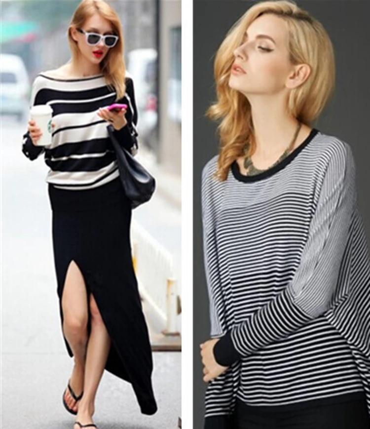 Осенний новый свитер свободного покроя для женщин рукав летучая мышь модный с