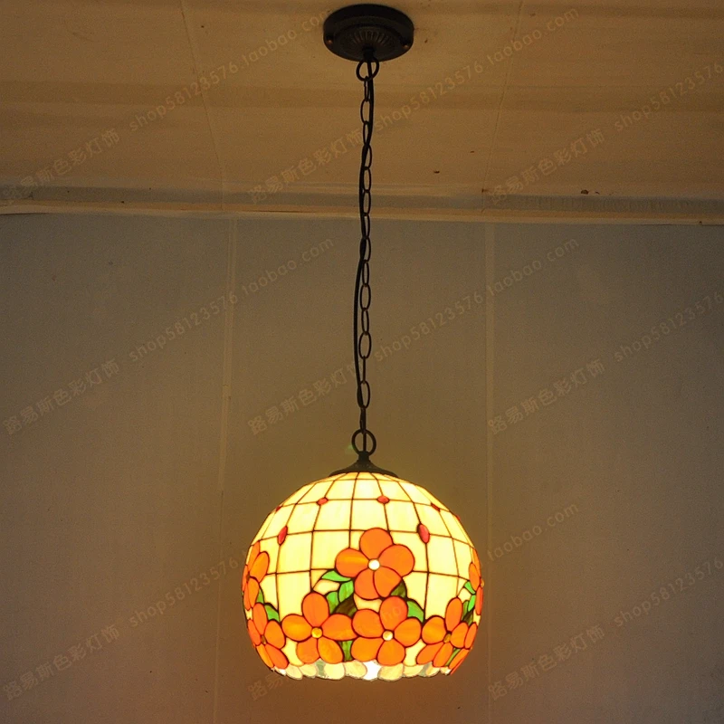 12-inch primary color glass chandeliers rich flowers ball shell Tiffanylamp restaurant lighting Restaurant chandelier with | Лампы и