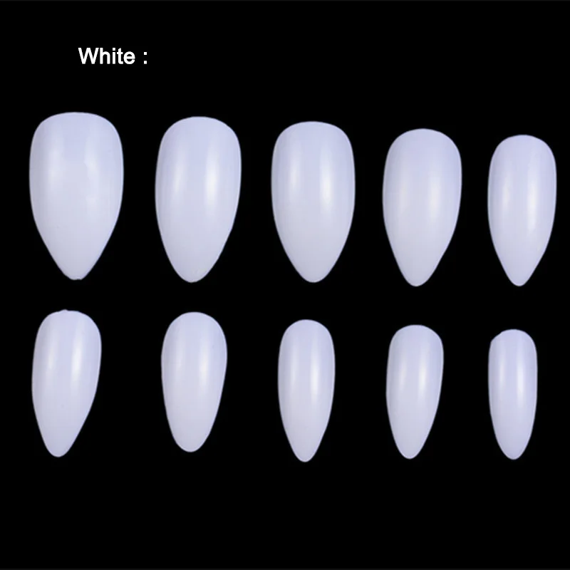 600 искусственные ногти на шпильках заостренные с коротким полным покрытием