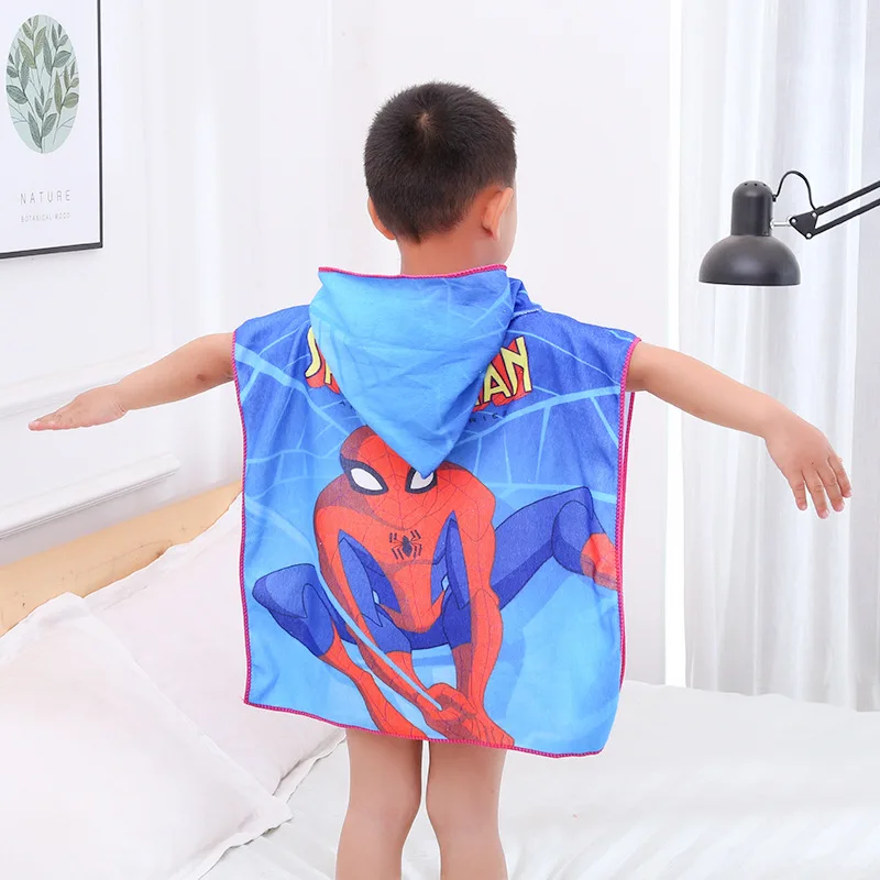 Детское хлопковое банное полотенце Disney мультяшный Человек-паук Минни пляжное