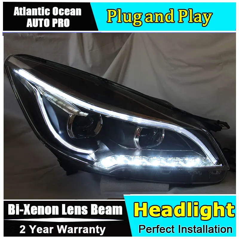

car Styling LED Head Lamp for Ford Kuga led headlights 2013-2016 For Ford Escape angel eye drl HID KIT Bi-Xenon Lens low beam