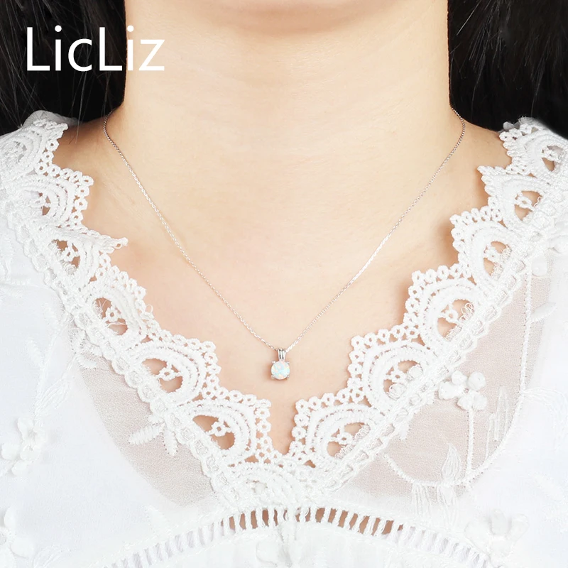 Женское ожерелье из серебра 925 пробы с опалом|necklace drop|necklaces for womenopal drop necklace |