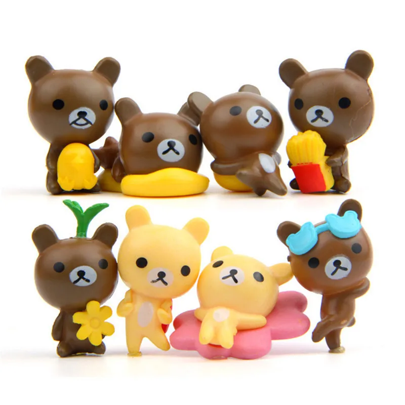 20pcs/set Kawaii Zakka 8 Rilakkuma Bear Lazy DIY Cake Doll Toys Figurines Fairy Ggrden Miniature Home Decoration Accessorie | Дом и сад