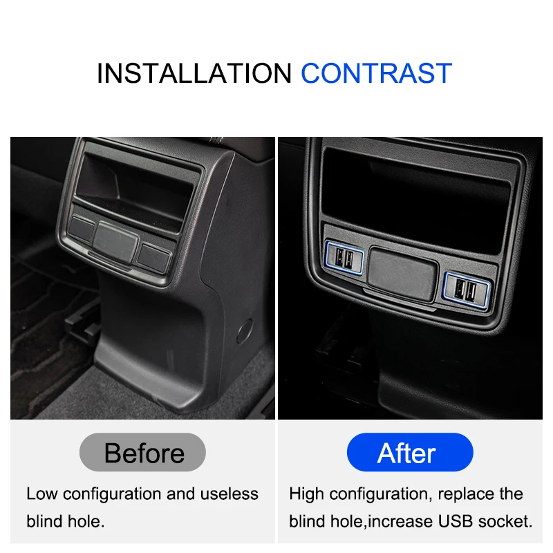 

QHCP Car USB Charger Quick Rear Air Conditioning Outlet Charging Fast LED Decorative Light For Subaru Forester 2019 Car Styling