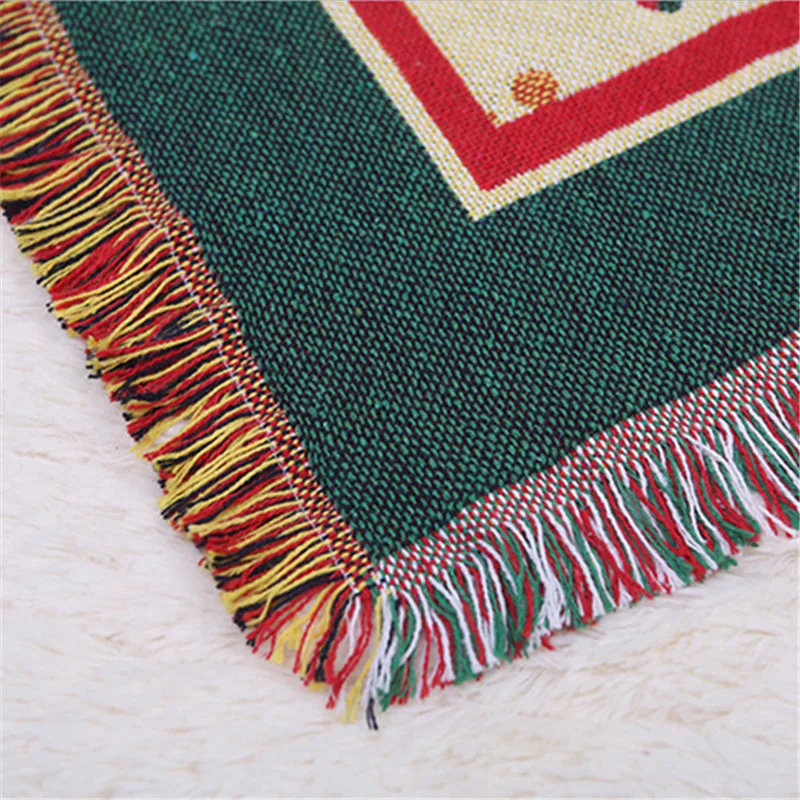 Хлопковое льняное клетчатое вязаное одеяло покрывало для дивана кровати