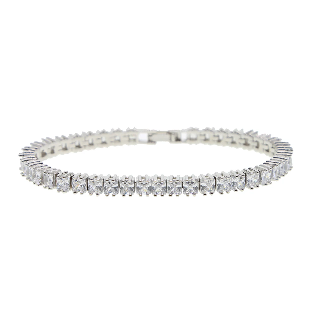 luxury AAA Sparking cubic zirconia women men wedding engagement gift bing tennis cz bracelet jewelry high quality 19cm | Украшения и