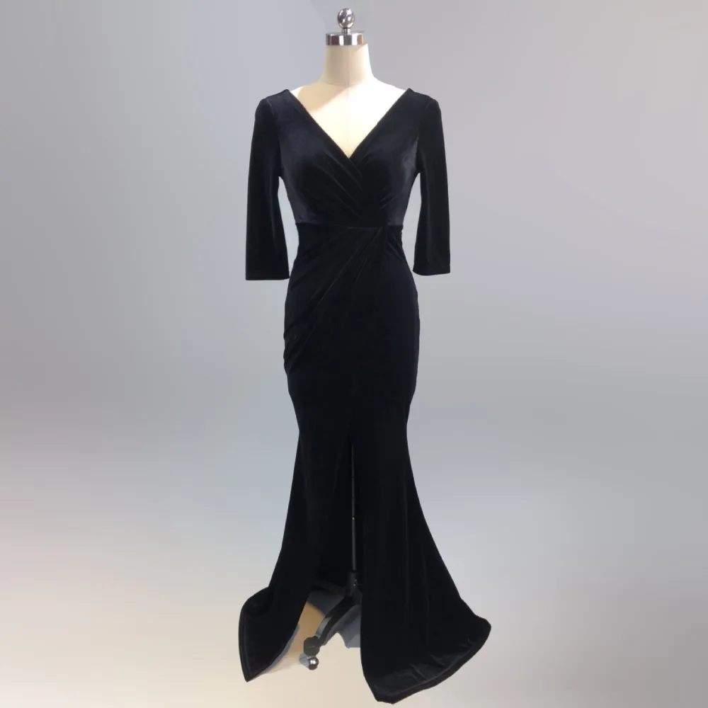 Элегантное бархатное женское платье для рождественской вечеринки Vestidos Verano сексуальное Макси платье вечернее платье Русалка с длинным рукавом
