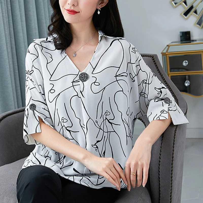 Plus Size L-5XL 6XL Blouse Women Shirts Summer Style Blusa Chiffon womens tops and blouses blusas mujer de moda 2019 |