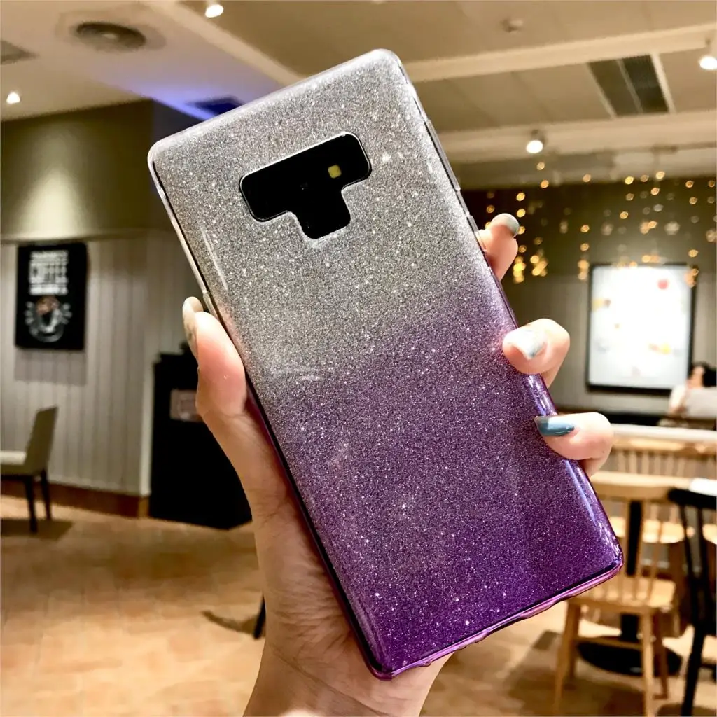 Прекрасный блестящие девичьи Мягкий силиконовый чехол для Samsung Galaxy S8 S9 плюс A6 A8 A7