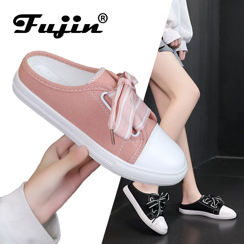 Женская парусиновая обувь Повседневная на шнуровке Обувь плоской подошве Летние