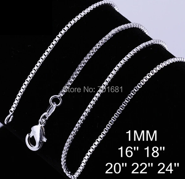 Ожерелье с посеребренным покрытием для мужчин и женщин Длина 16 24 дюйма застежка