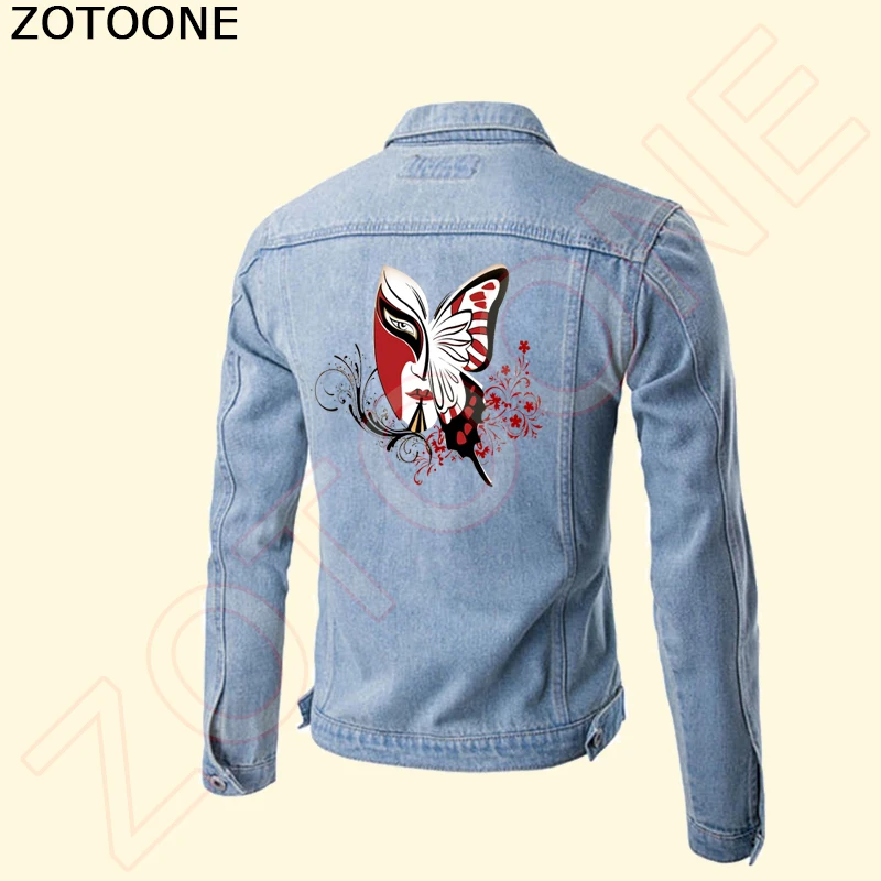 ZOTOONE Chinese Style Butterfly Patches For Clothing Flower Stickers Iron on Transfers Thermal Press Applique D | Дом и сад